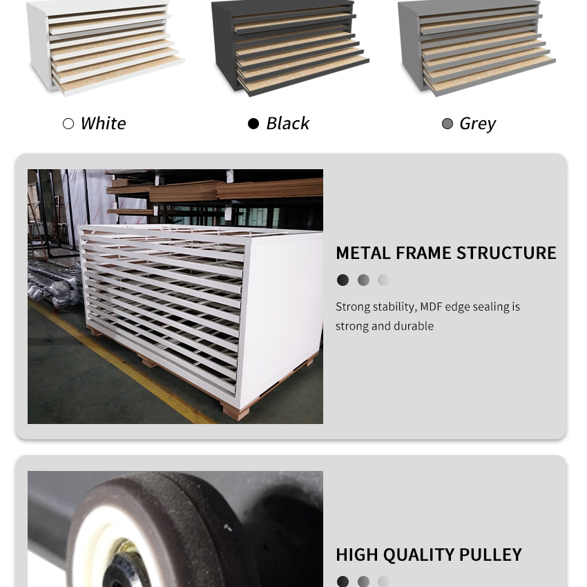 Tile board drawer display cabinet Push and pull display cases