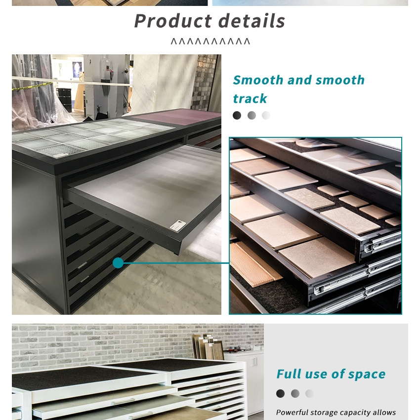 Solid Wood Tile Ceramic Granite Marble display Cabinet Metal Customize rack