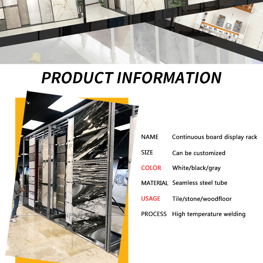 Large tile board push pull sliding display Cabinet Factory Customize For Showroom