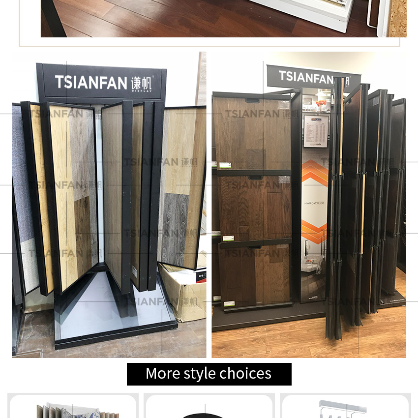 Solid Wood page turning display rack Showroom Metal Wood floor Shelf