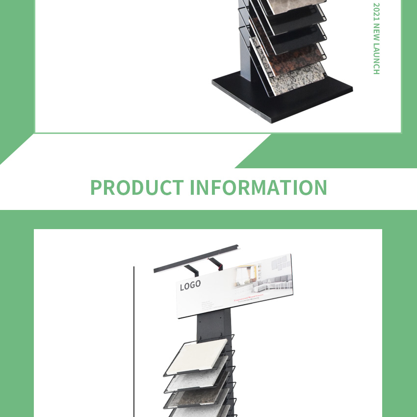 Metal flooring showroom tower tile stone display rack LD017-3