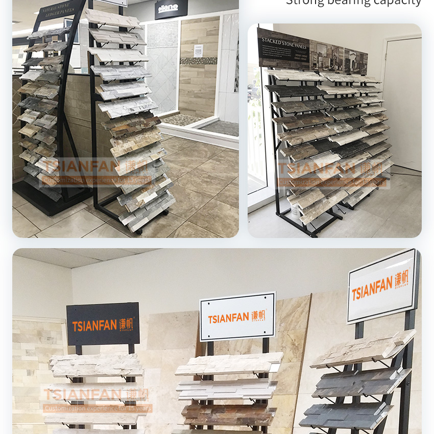 cultural stone Wood floor Ceramic tile samples floor stand display LD030-2