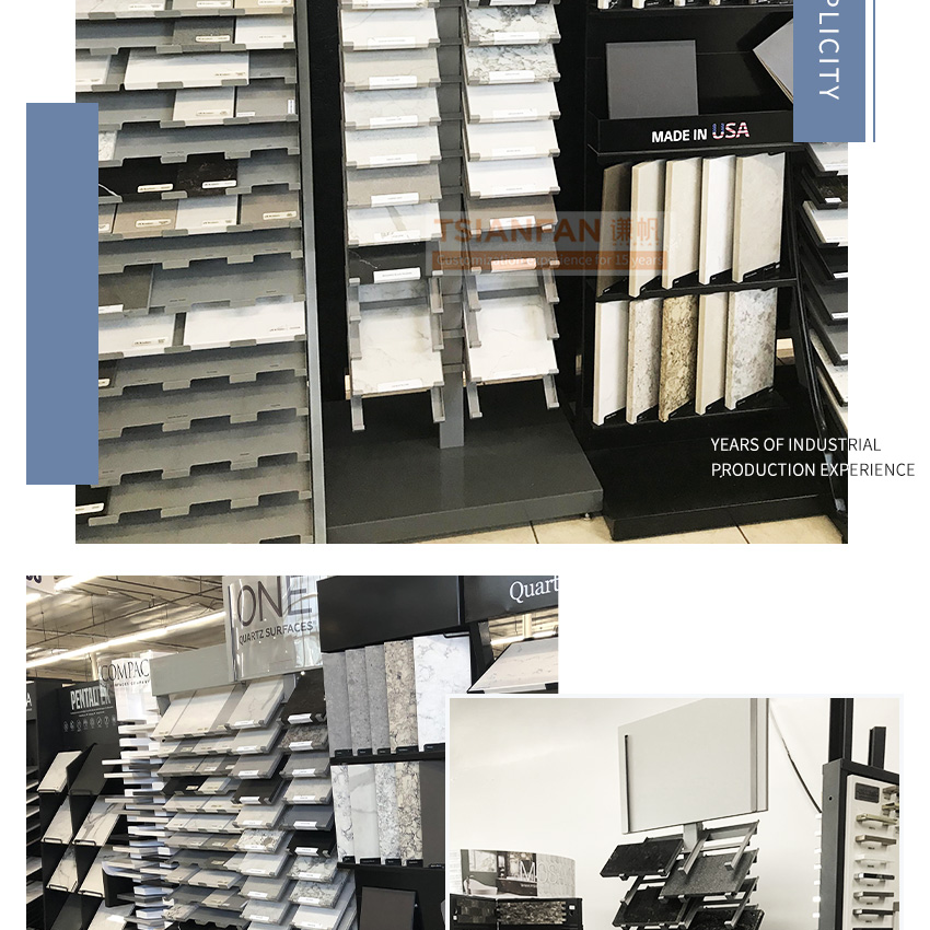 Customize Flooring display stand Marble quartz stone samplestone tile metal display floor stand SRL015
