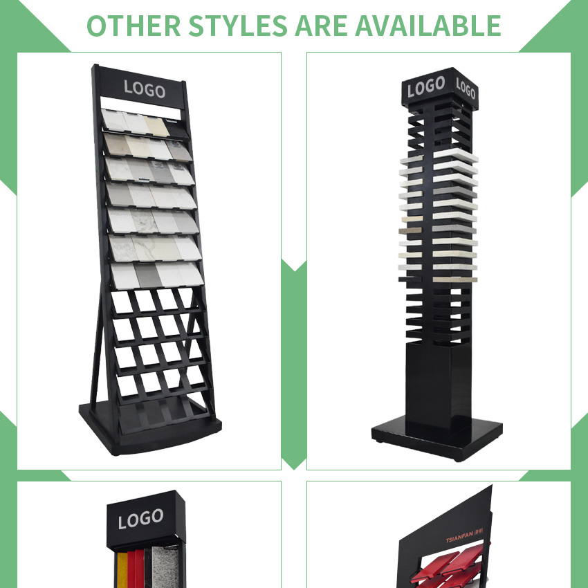 Metal flooring showroom tower tile stone display rack LD017-3