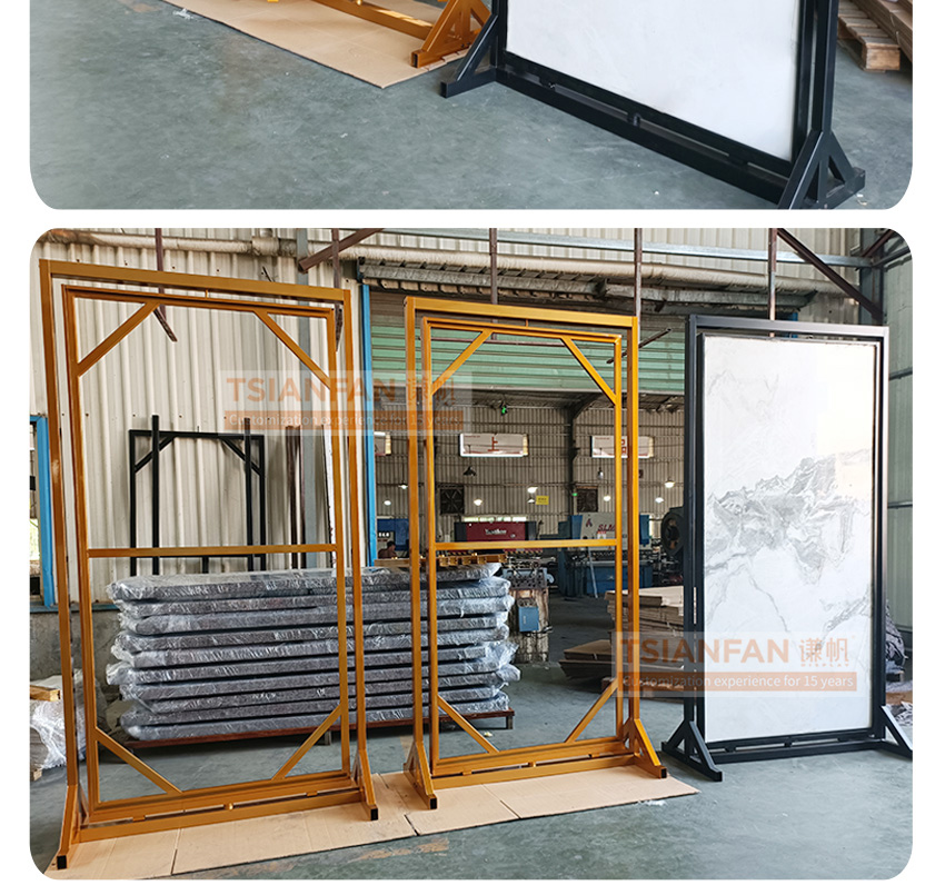 Custom Rotating Large Panel Custom Granite Stone Sample Display Stand For Showroom-QT002