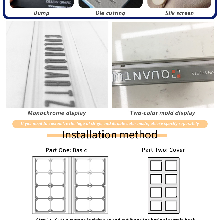 Wholesale Custom Tile Ceramic Marble Quartz Stone sample Plastic Display book