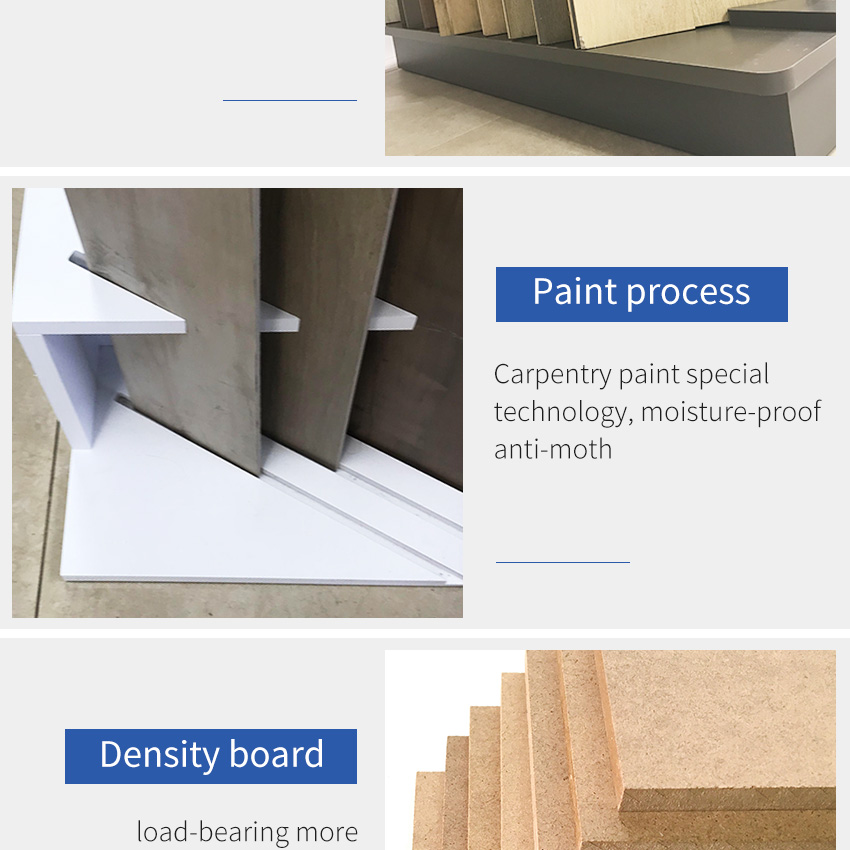 Factory Customize Solid Wood floor page turning display rack for wood flooring rack