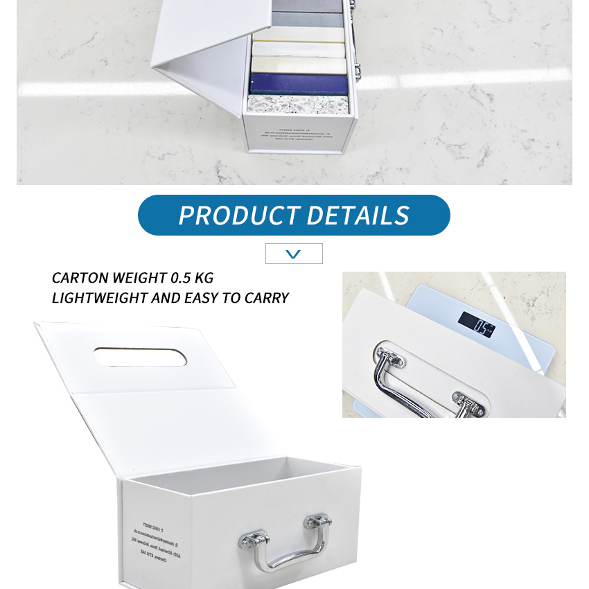 Custom foldable sample quartz storage paper carton magnetic Stone Box
