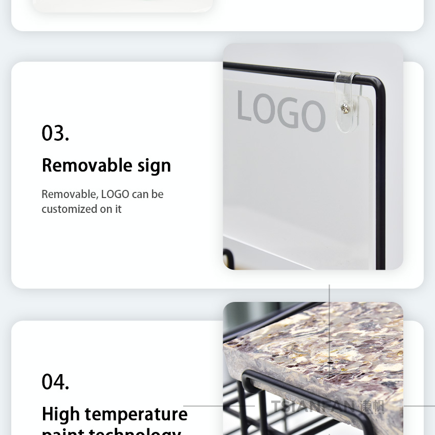 Wholesale Double Side Metal Marble Tiles Stone Sample Display Stand
