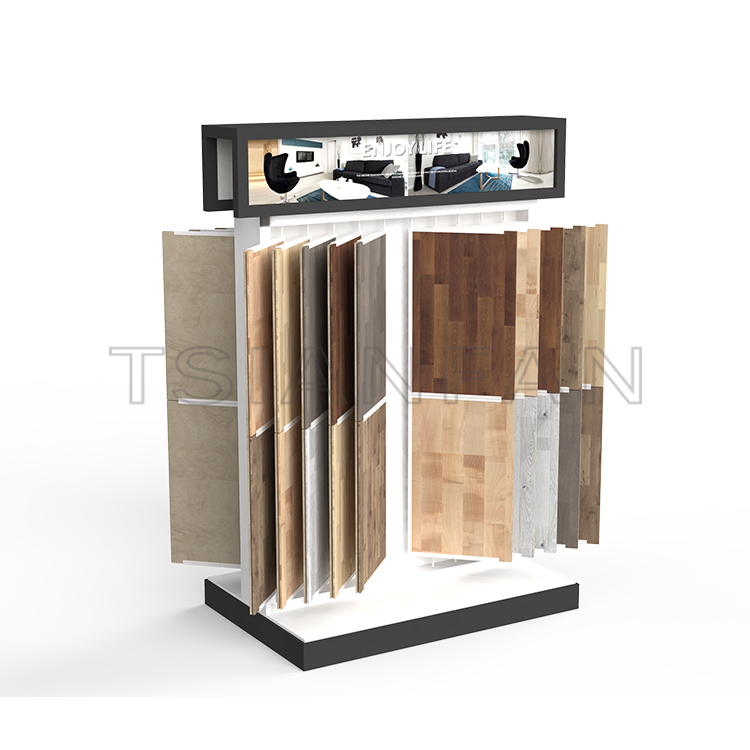 Showroom page turning display Wooden Flooring Sample Stand-WF3002