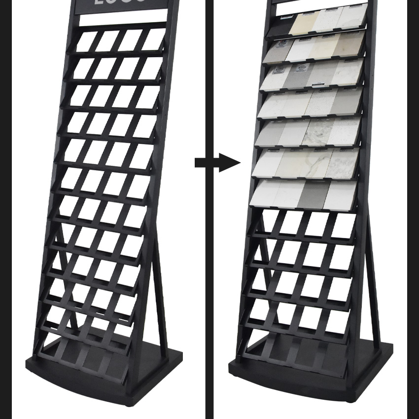 Factory Customized granite tile sample floor stands showing display stand Rack LD023-1