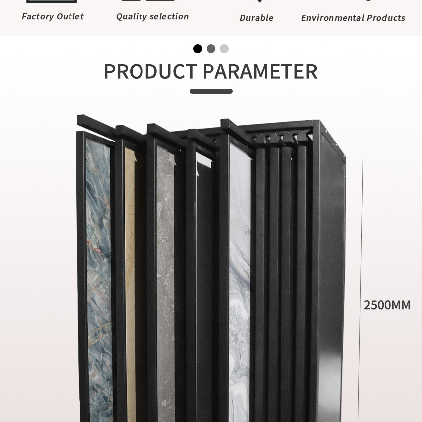 Factory Rotatable Granite Marble Sample Sliding push pull display Stand TL009-1