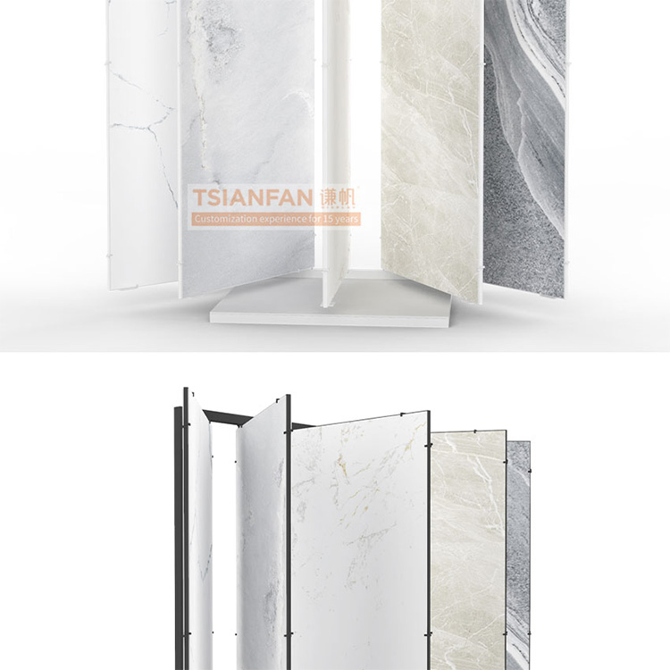 Ceramic tile page-turning book wings sliding simple display rack