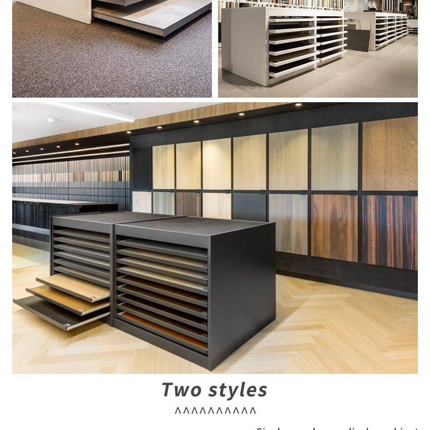 Solid Wood Tile Ceramic Granite Marble display Cabinet Metal Customize rack