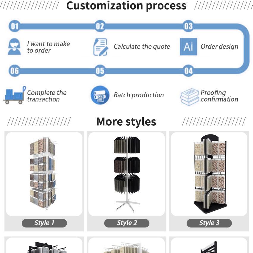 Wholesale Metal Ceramic Tile Stone sample handling display rack For Showroom