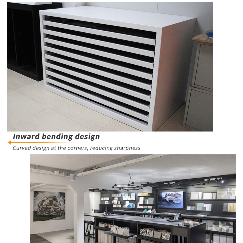 Sliding Display Drawer Tile Quartz Granite Marble Sample Cabinet Stand
