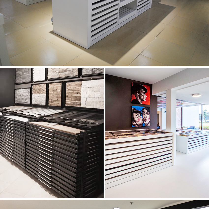 Sliding Display Drawer Tile Quartz Granite Marble Sample Cabinet Stand
