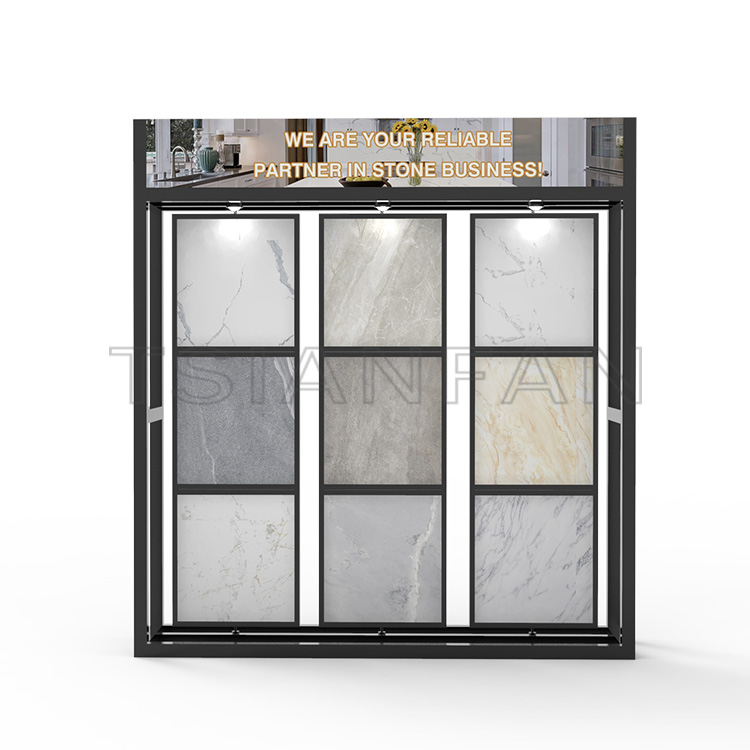 2023 design exhibition hall marble countertops rotating display stand-SG006