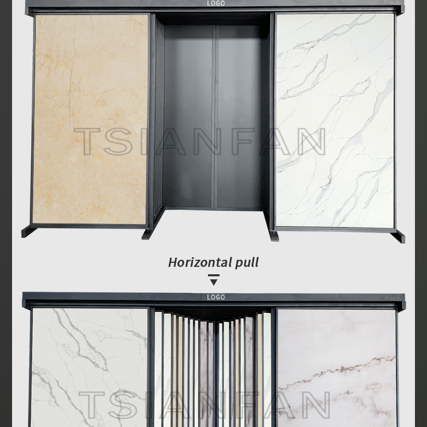Hanging Sliding Tile Wood Granite Marble Sample Push Pull Display Stand TL005-4