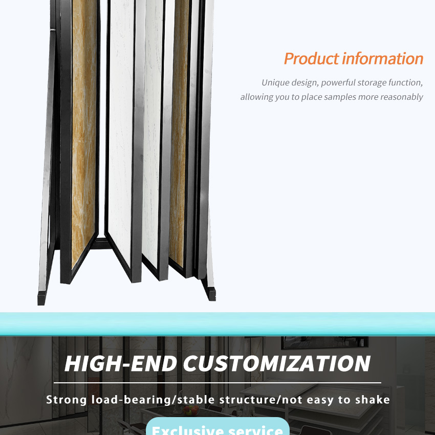 New Arrival Sample Ceramic Tile Wood Floor page turning Display Stand FYF004-1