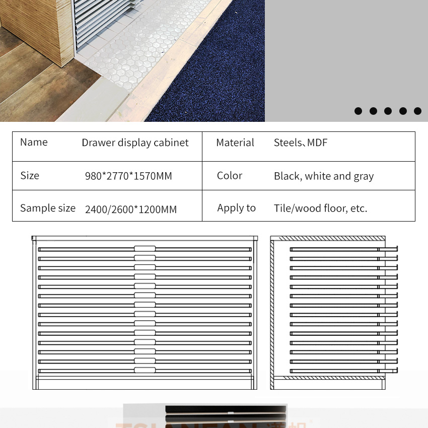 New design ceramic tile floor Quartz Samples Stone display Cabinet