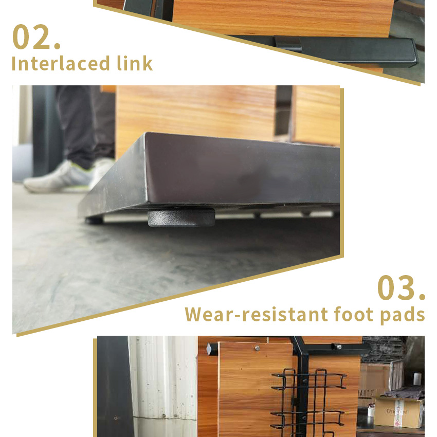 Showroom design Hardwood floor Solid wood floor Metal display Shelf