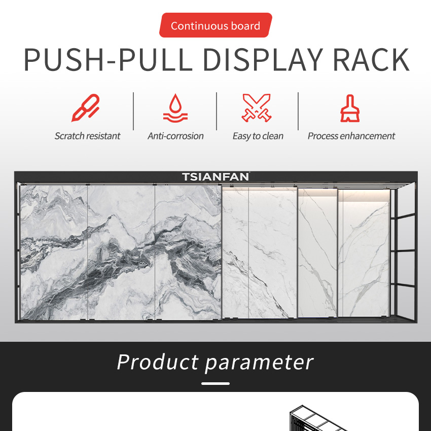 Tile Granite Slab Displays Panel sliding Display Racks For Showroom TL010-2