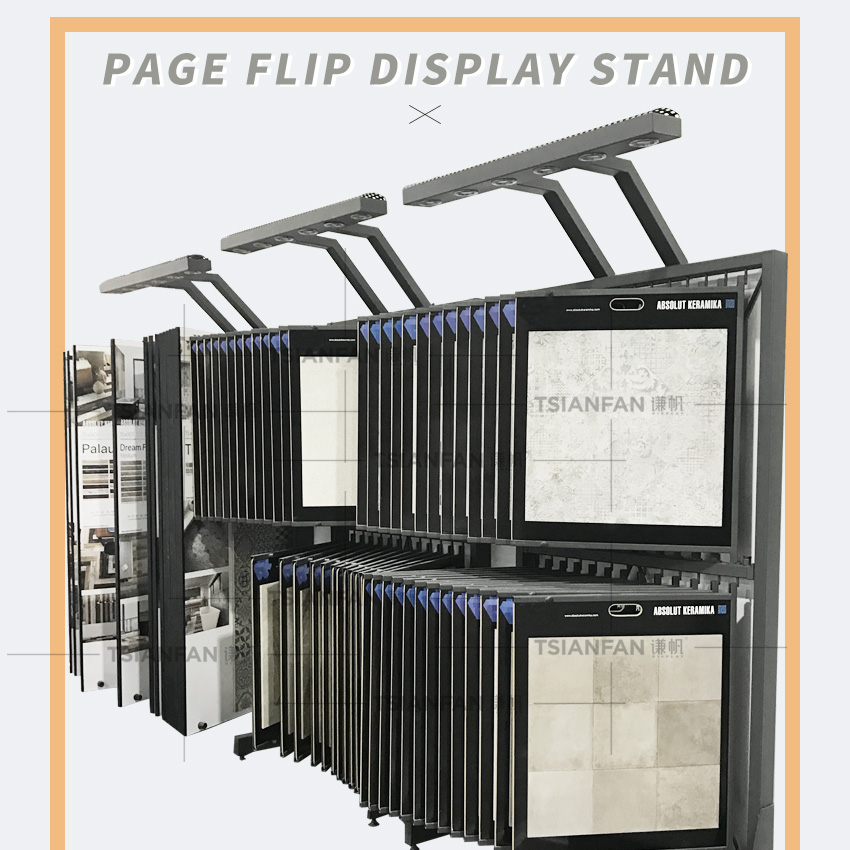 High Quality Marble Granite Quartz Tile Sample Stone page turning Display Racks