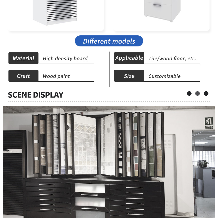 Tile Wood floor Mosaic Marble stone combination display rack Shops Customize