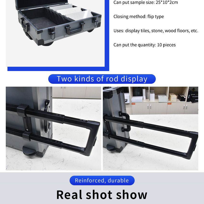 Quartz Slab Tile Display Suitcase With Wheel Stone Sample Case