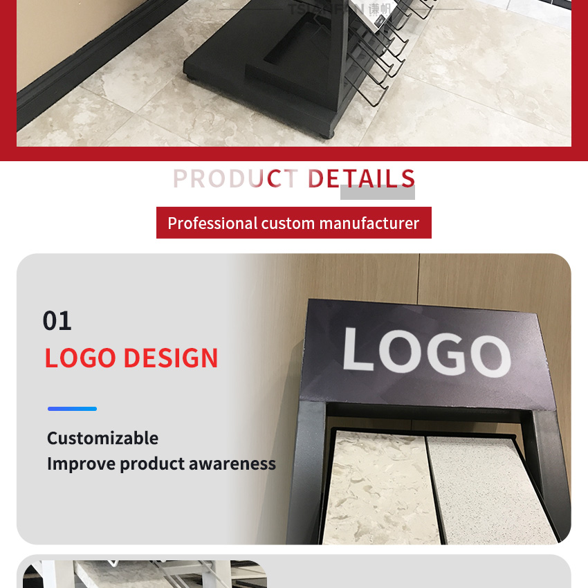 Metal display Unit Marble Granite quartz stone display rack shelf For Shop