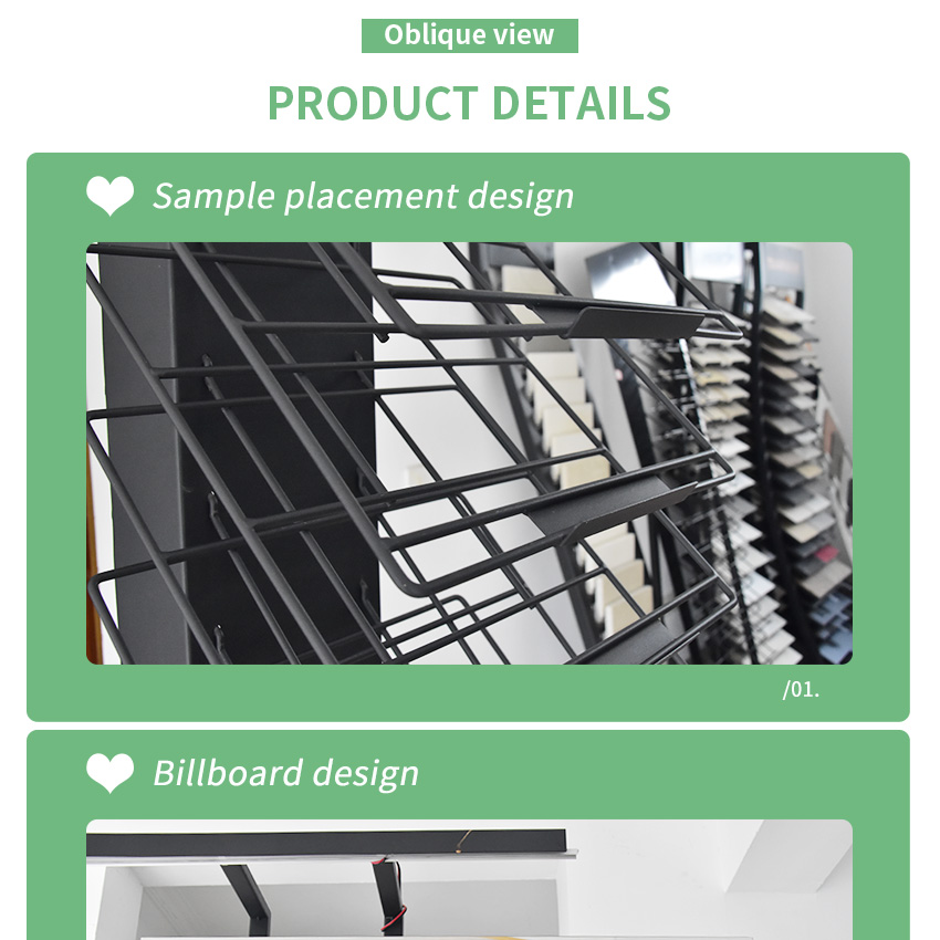 Metal flooring showroom tower tile stone display rack LD017-3