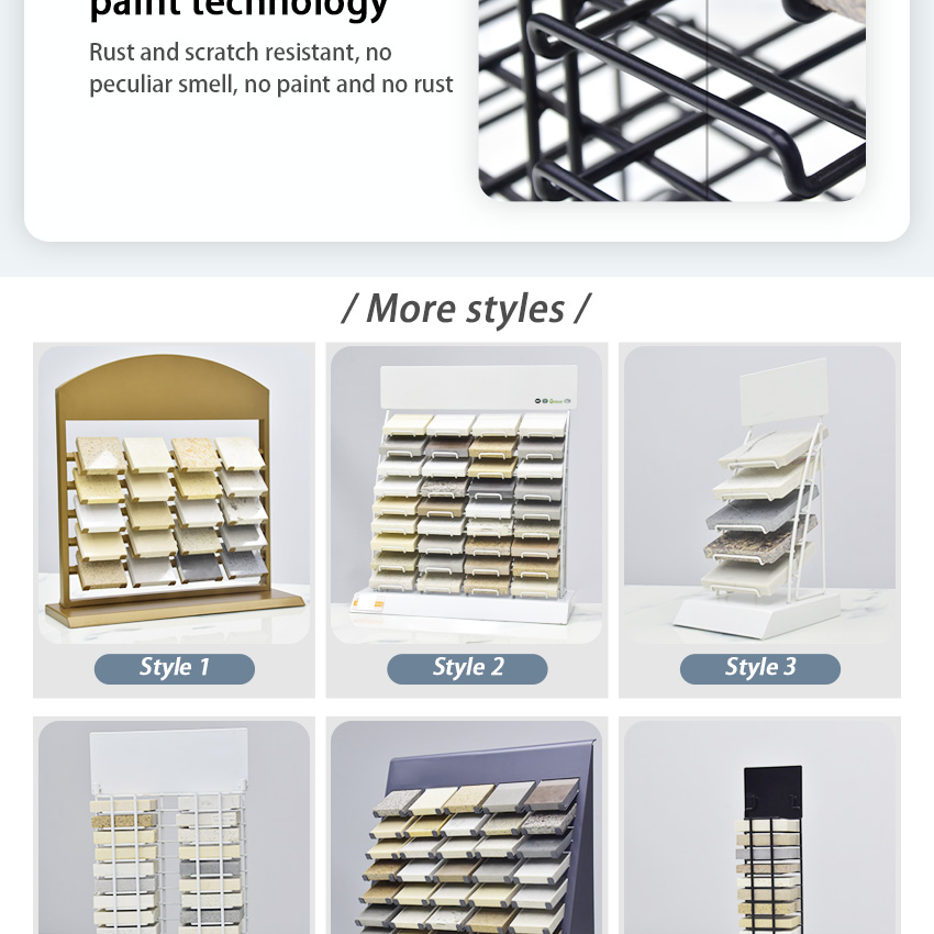 Wholesale Double Side Metal Marble Tiles Stone Sample Display Stand