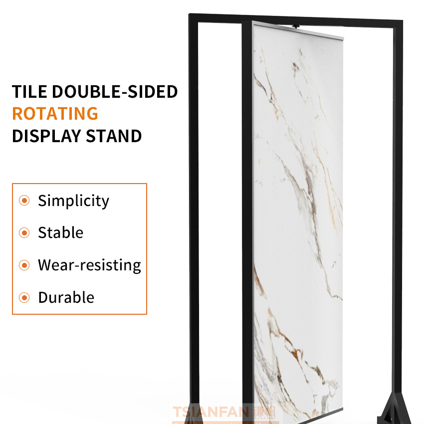 Custom Rotating Large Panel Custom Granite Stone Sample Display Stand For Showroom-QT002