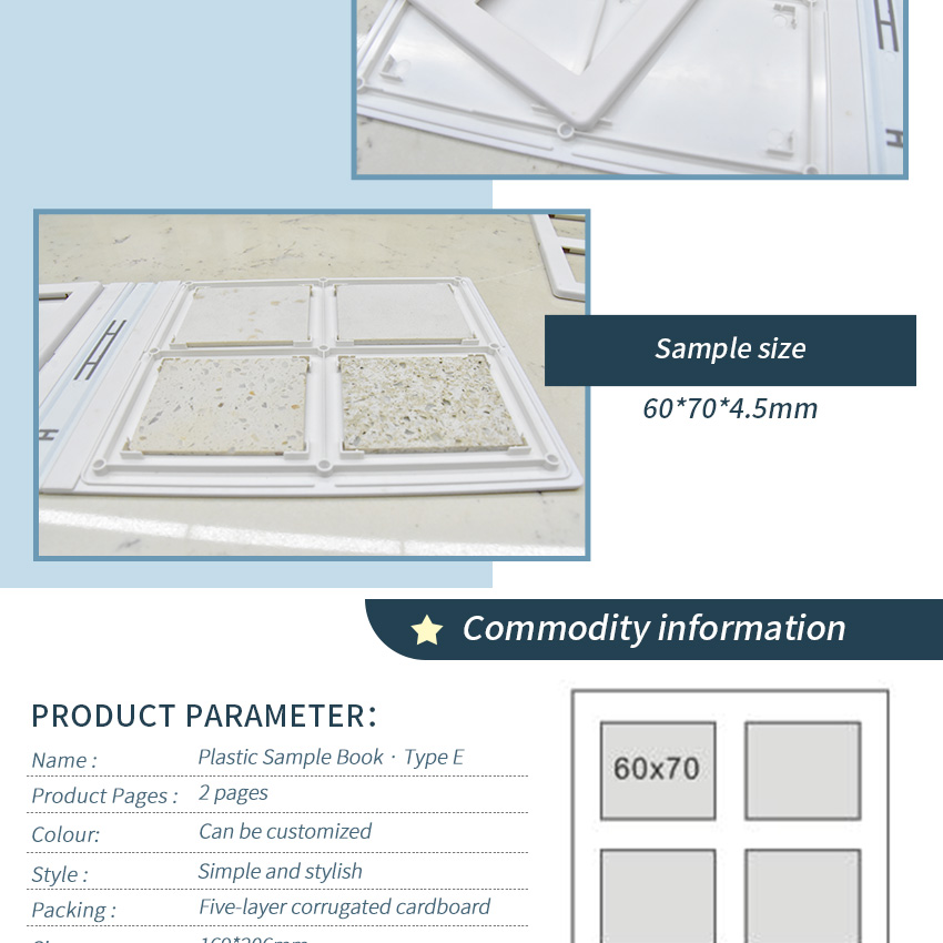Hot Selling Ceramic Tiles Sample Plastic Book Quartz Display 8 Capacity