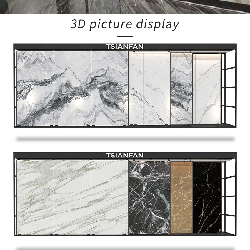 Tile Granite Slab Displays Panel sliding Display Racks For Showroom TL010-2