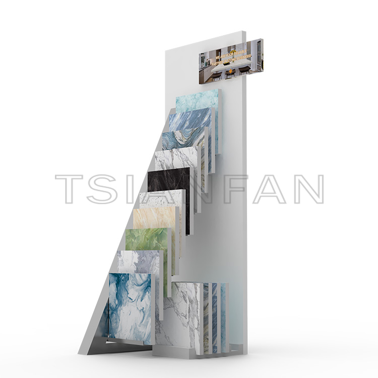 Showroom Artificial Stone Waterfall Floor Metal Shelf Exporter-SG1017