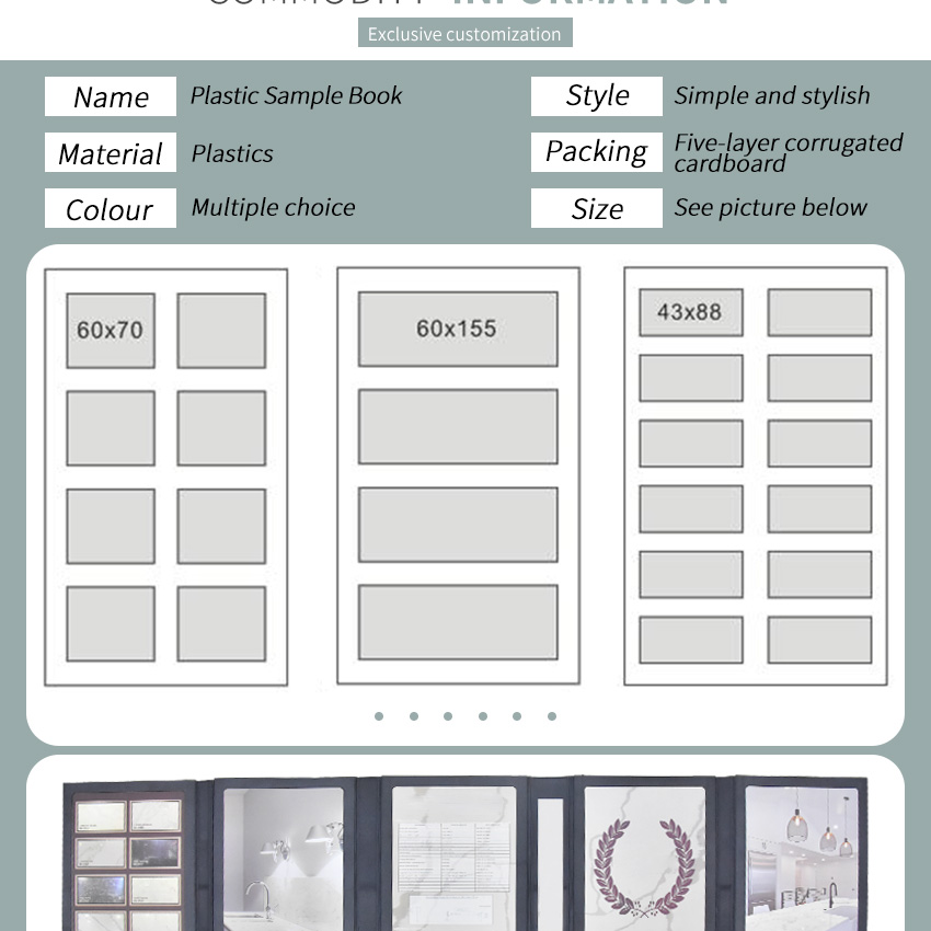 Quartz mosaic marble stone tile sample display book Folder Panel Packing