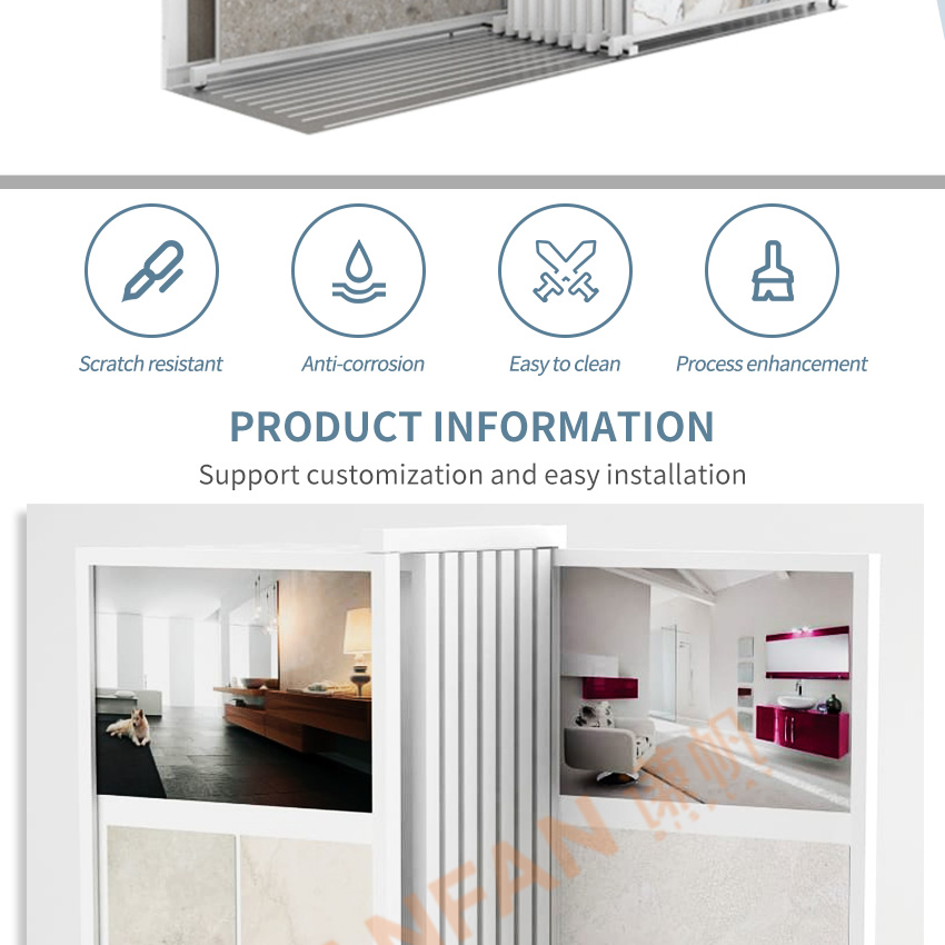 Tile Marble Granite stone push pull display floor stand Cabinet