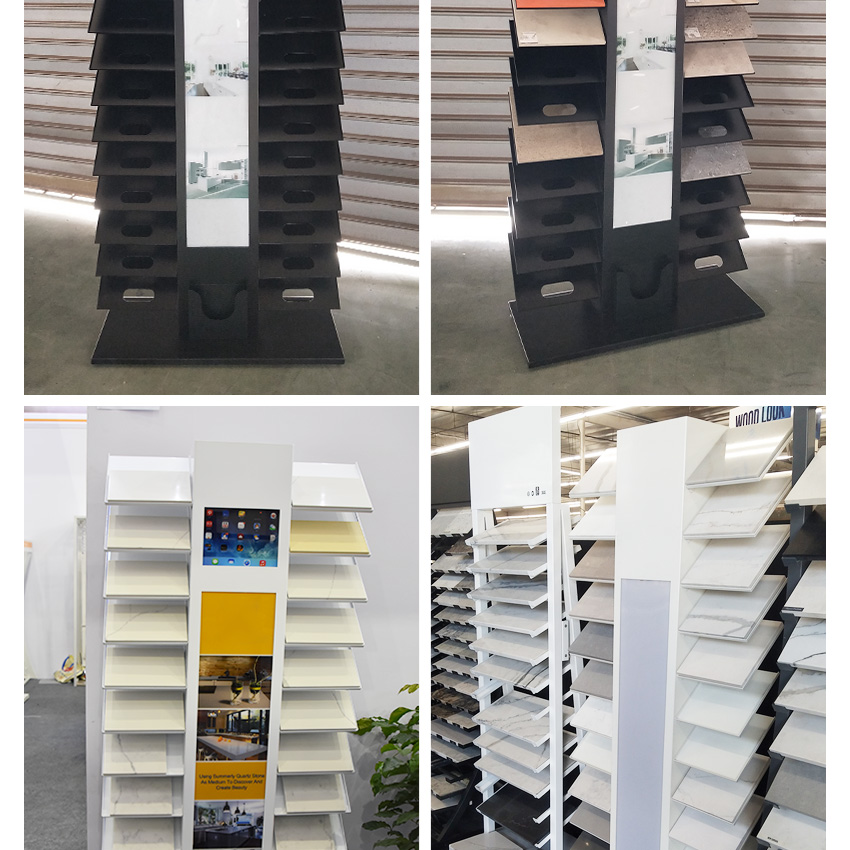 Factory Show Waterfall Sample tile Marble Quartz Display Rack SR088