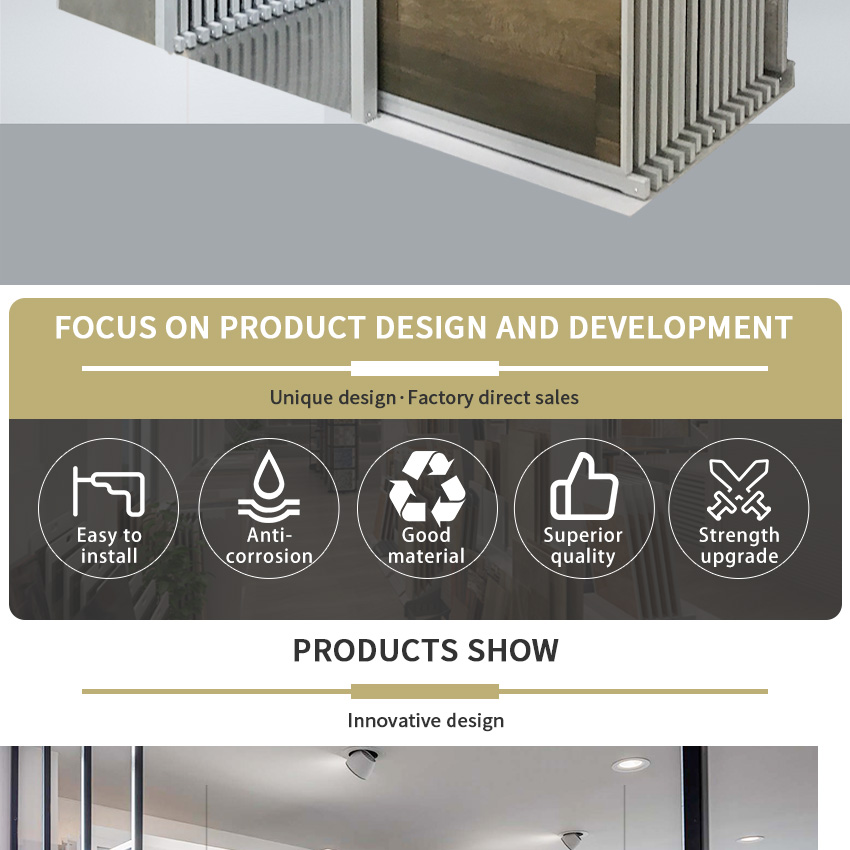 Factory Horizontal Sliding Metal Granite Marble Tiles push pull Display Stand