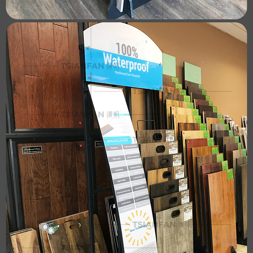 Wholesale Custom Hardwood Sample Metal Wooden Tile Display Flooring Racks Stand