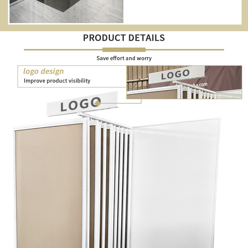 Factory Horizontal Sliding Metal Granite Marble Tiles push pull Display Stand