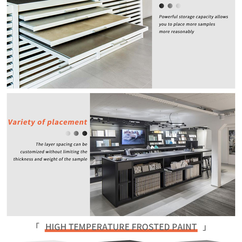 Tile board drawer display cabinet Push and pull display cases