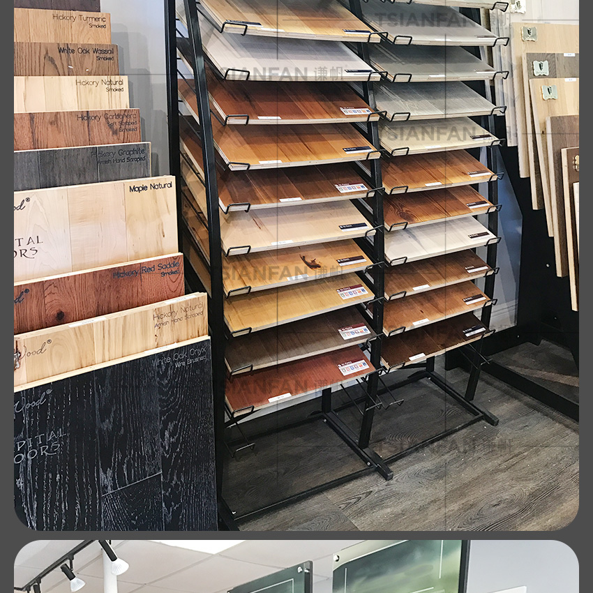 Wholesale Custom Hardwood Sample Metal Wooden Tile Display Flooring Racks Stand