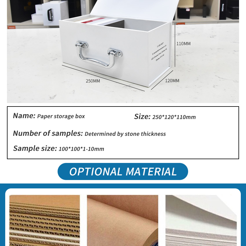 Custom foldable sample quartz storage paper carton magnetic Stone Box