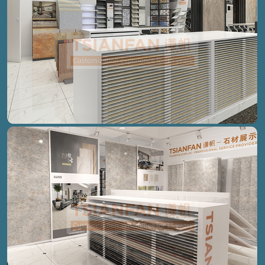 New design ceramic tile floor Quartz Samples Stone display Cabinet