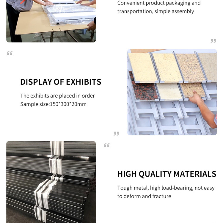 2023 New design marble Quartz-based granite samples tile slate stones display stand display frame