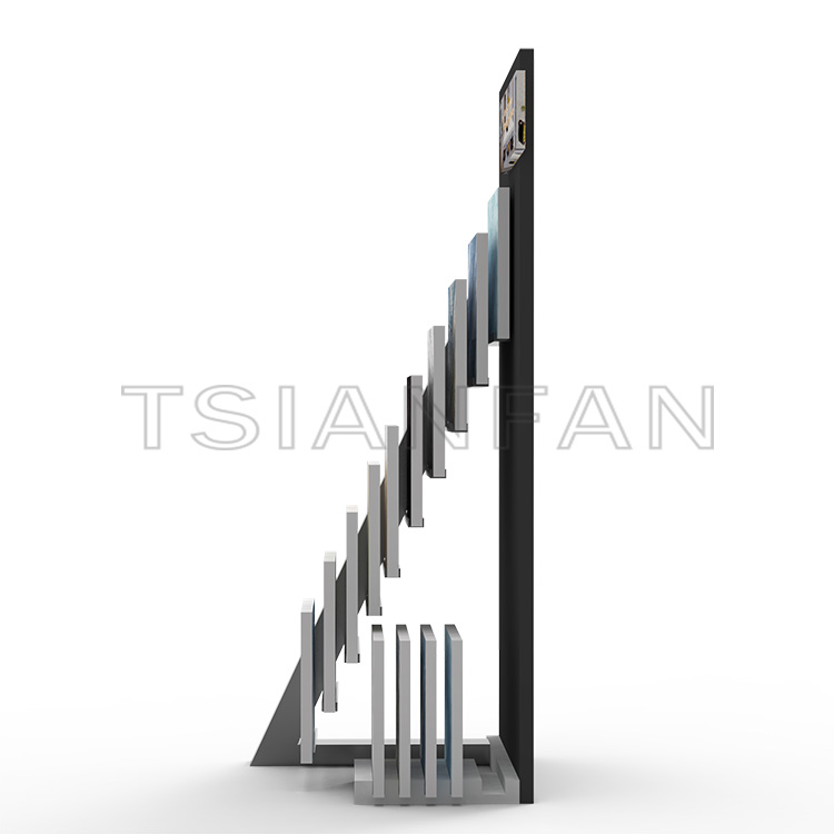 Showroom Artificial Stone Waterfall Floor Metal Shelf Exporter-SG1017