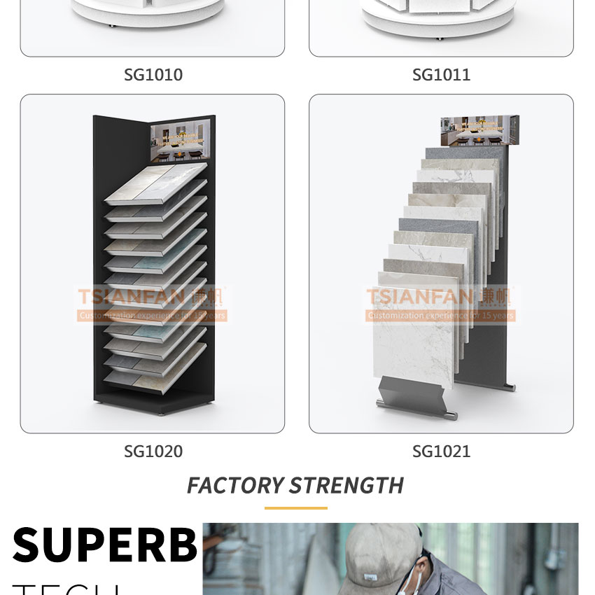 Wholesale rotatable display for quartz stone sample display cabinet-SG1012